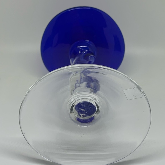 Rare find!  Atelier MORAVA CZECH cobalt blue twisted stem glass candlestick! - Picture 5 of 11